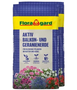 Floragard Spezialerde > Aktiv Balkon- und Geranienerde, 2 x 18 l