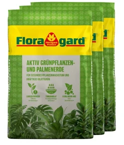 Floragard Aktiv Grünpflanzen- und Palmenerde, 3 x 10 l New