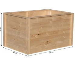 Floragard Spezialerde|Hochbeete & Frühbeete - Hochbeet-Set Universal inkl. 540 l Bio-Füllung, ca. B120/H80/T80 cm Natur