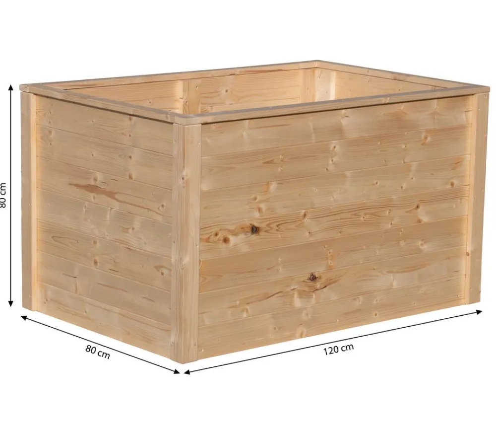 Floragard Spezialerde|Hochbeete & Frühbeete - Hochbeet-Set Universal inkl. 540 l Bio-Füllung, ca. B120/H80/T80 cm Natur