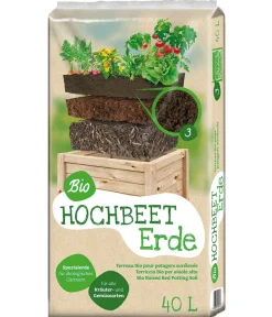 Floragard Spezialerde|Hochbeete & Frühbeete - Hochbeet-Set Universal inkl. 540 l Bio-Füllung, ca. B120/H80/T80 cm Natur