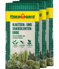 Floragard Spezialerde - Kakteen- und Sukkulentenerde, 3 x 10 l