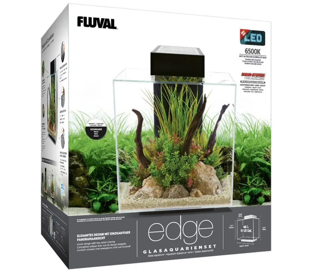 FLUVAL® Einsteiger Aquarien - Aquarium-Set Edge 2.0, 46 Liter Schwarz