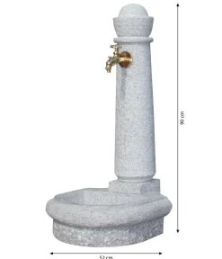 Garantia Kunststoff-Gartenbrunnen Venezia, 44 x 52 x 90 cm Grau