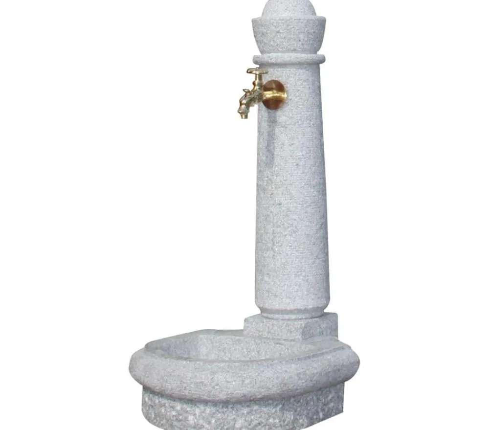 Garantia Kunststoff-Gartenbrunnen Venezia, 44 x 52 x 90 cm Grau