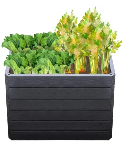 Garantia Kunststoff-Hochbeet Ergo Quadro Wood inkl. Wassersparsystem Clearance