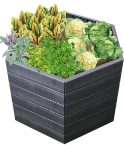 Garantia Kunststoff-Hochbeet Ergo Wood inkl. Wassersparsystem Hot