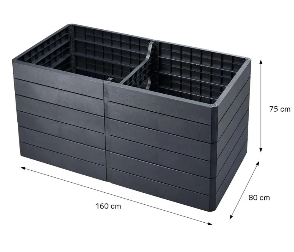 Garantia Hochbeete & Frühbeete > Kunststoff-Hochbeet Ergo Quadro Stone inkl. Wassersparsystem