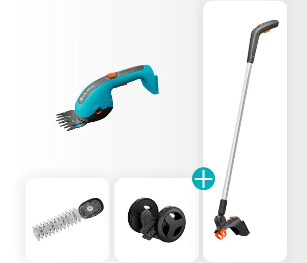 Gardena Heckenschere & Gartenschere - Akku-Grasscheren-Set PowerCut 20/18V P4A Grau