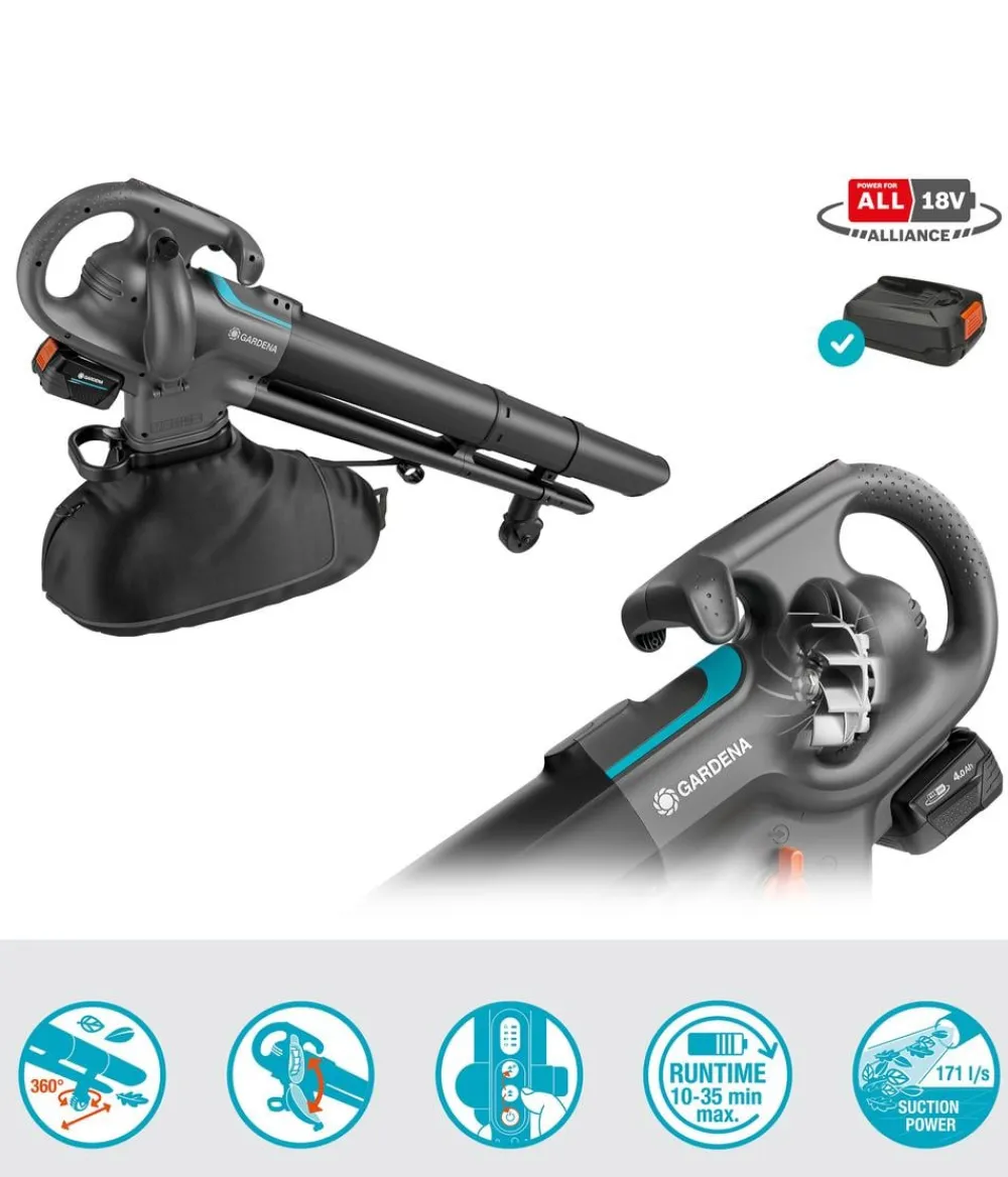 Gardena Gartengeräte > Akku-Laubsauger/-Bläser PowerJetCollect 18V P4A Ready-To-Use Set, ca. B40,5/H43/T17,3 cm