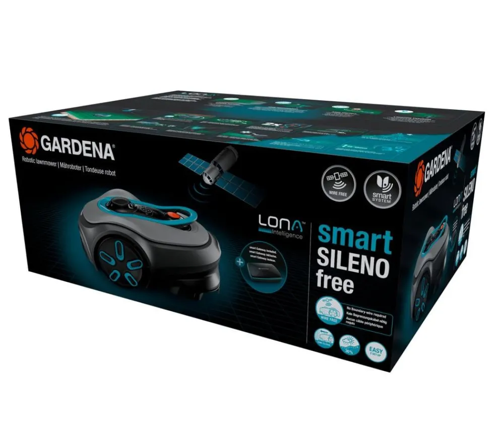 Gardena Rasenmäher & Rasentrimmer > kabelloser Mähroboter smart SILENO free 1.200 m² Set, ca. B43/H63/T26 cm