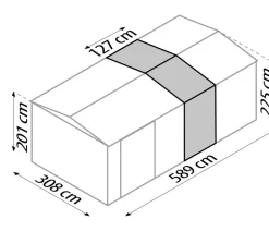Globel Anbauten - Erweiterungselement 410 für Spacer und Craft, ca. B308/H225/T127 cm Anthrazit