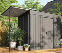 Globel Gartenhäuser & Gerätehäuser - Gerätehaus Planus 84, inkl. Schleppdach, ca. B324/H197/T124 cm Anthrazit