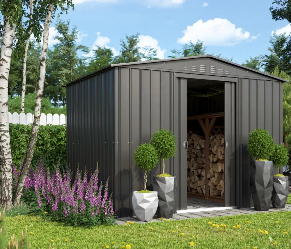 Globel Gerätehaus Somnium 108, ca. B308/H202/T247 cm Dunkelgrau