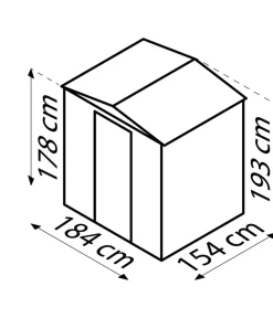 Globel Gerätehaus Somnium 65, ca. B184/H193/T154 cm Dunkelgrau Clearance