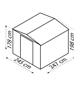 Globel Gartenhäuser & Gerätehäuser - Gerätehaus Somnium 88, ca. B245/H198/T247 cm Silber
