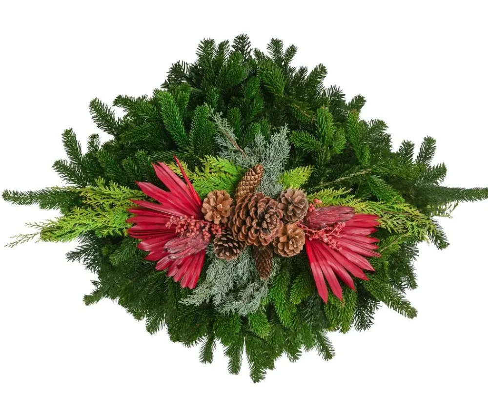 Dehner Grabschmuck & Grabgestaltung > Grabbukett aus Nordmann-Tanne, , ca. B90/H20/T60 cm