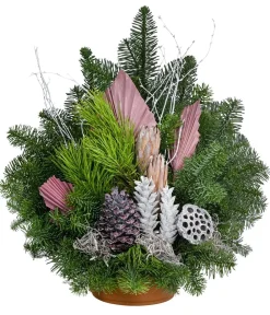 Dehner Grabschmuck & Grabgestaltung > Grabgesteck in Ton-Schale, , ca. B45/H45/T30 cm