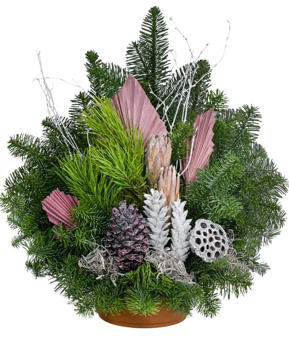 Dehner Grabschmuck & Grabgestaltung > Grabgesteck in Ton-Schale, , ca. B45/H45/T30 cm