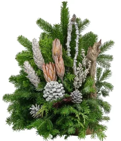Dehner Grabschmuck & Grabgestaltung > Grabgesteck mit Wurzelholz, /, ca. B55/H50/T45 cm