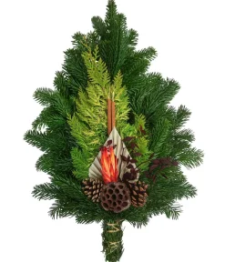 Dehner Grabschmuck & Grabgestaltung - Grabstrauß aus Nordmann-Tanne, , ca. B70/H10/T45 cm Orange