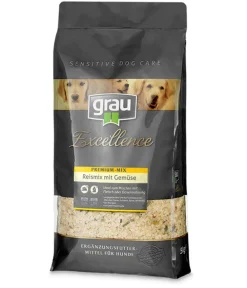GRAU Nahrungsergänzung Für Tiere|Nahrungsergänzung Hund - Ergänzungsfuttermittel für Hunde, Excellence Premium-Mix Reismix mit Gemüse,
