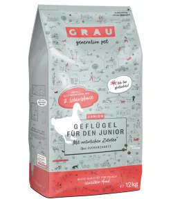 GRAU Trockenfutter Hund > Trockenfutter für Hunde Junior, Geflügel, 12 kg