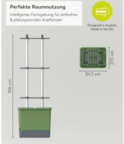 GUSTA GARDEN Chili-Pflanztopf Charly Chili XL, ca. B34,7/H138/T28,1 cm Dunkelgrün Best