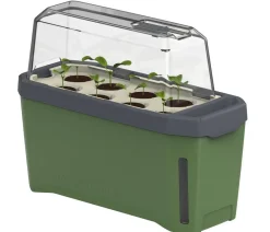 GUSTA GARDEN Kräutertopf Harry Herbs mit Anzuchthaube, ca. B36/H25/T15 cm Dunkelgrün Hot
