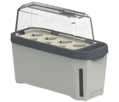 GUSTA GARDEN Hydrosysteme|Blumentöpfe & Übertöpfe - Kräutertopf Harry Herbs mit Anzuchthaube, ca. B36/H25/T15 cm Hellgrau