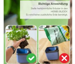 GUSTA GARDEN Hydrosysteme|Blumentöpfe & Übertöpfe - Kräutertopf Herbs Buddy, ca. B16/H14/T14 cm Blau