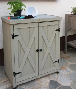 Habau Gartenschränke & Minigaragen - Gartenschrank Laura Grau
