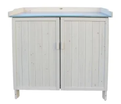 Habau Zubehör & Ausstattung - Gartentisch Lino mit Unterschrank, ca. B98/H95/T48 cm Hellgrau