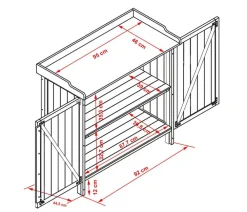 Habau Gartenschränke & Minigaragen - Gartentisch mit Unterschrank, ca. B98/H95/T48 cm Hellbraun