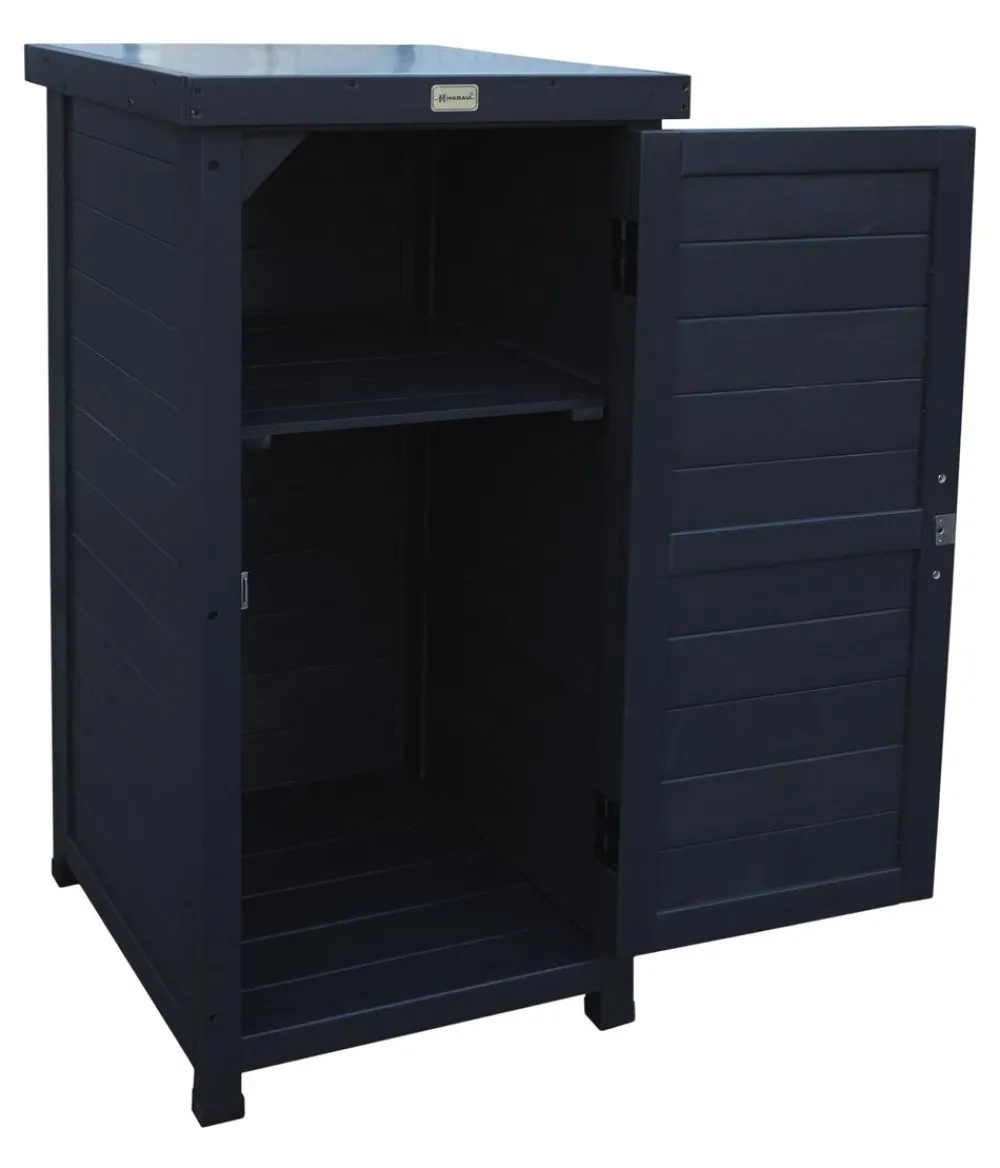 Habau Gartenschränke & Minigaragen - Holz-Gartenschrank Alan, , ca. B45/H91/T45 cm Anthrazit