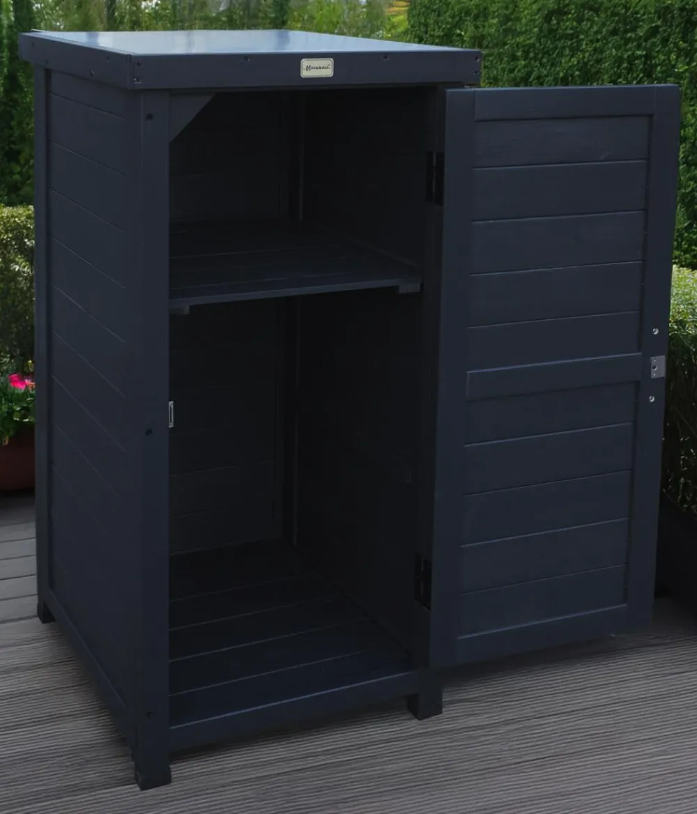 Habau Gartenschränke & Minigaragen - Holz-Gartenschrank Alan, , ca. B45/H91/T45 cm Anthrazit