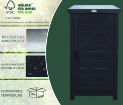 Habau Gartenschränke & Minigaragen - Holz-Gartenschrank Alan, , ca. B45/H91/T45 cm Anthrazit