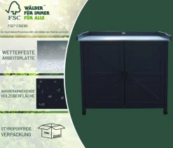 Habau Holz-Gartenschrank Roger, , ca. B98/H95/T48 cm Anthrazit Hot