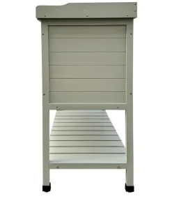 Habau Pflanztische - Holz-Pflanztisch mit Unterschrank und Ablage, , ca. B98/H97,5/T48 cm Grau