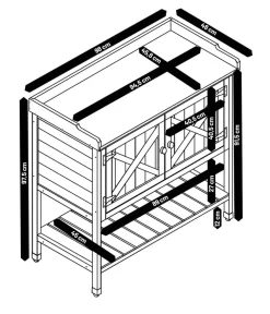 Habau Pflanztische - Holz-Pflanztisch mit Unterschrank und Ablage, , ca. B98/H97,5/T48 cm Grau