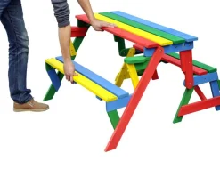 Kinder Habau Kinder-Gartenmöbel|Kinder-Gartenmöbel > Kinder Picknickbank bunt, 100 x 50 x 62 cm