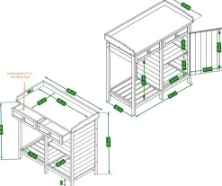 Habau Pflanztische - Pflanztisch, ca. B98/H95/T48 cm Grau