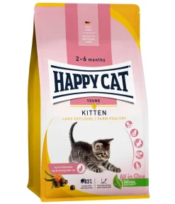 Happy Cat Trockenfutter Katze - Trockenfutter für Katzen Young Kitten, Land-Geflügel