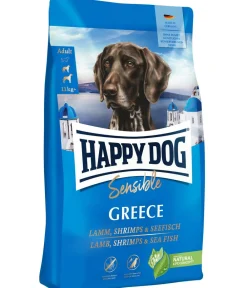 Happy Dog Trockenfutter für Hunde Supreme Sensible Greece, Lamm, Schrimps & Seefisch,