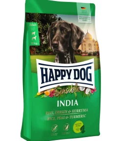 Happy Dog Trockenfutter Hund - Trockenfutter für Hunde Supreme Sensible India, Reis & Erbsen
