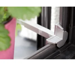 Hecht Pflanzkübel & Blumenkästen|Mehr Blumentopfzubehör - Aluminium-Blumenkastenhalterung Flora, 74-110 x 15,5-19 cm Grau