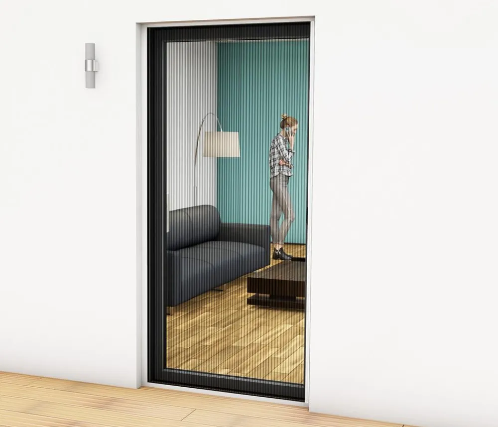 Hecht Insektenschutz & Fallen - Alu-Plissee-Tür Professional, ca. B125/H220 cm Dunkelgrau