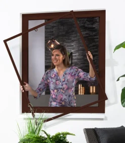 Hecht Insektenschutz & Fallen - Fensterbausatz Basic, ca. B120/H140 cm Dunkelbraun