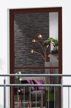 Hecht Insektenschutz & Fallen - Fliegengitter Fensterbausatz Master Slim XL, ca. B130/H220 cm Dunkelbraun