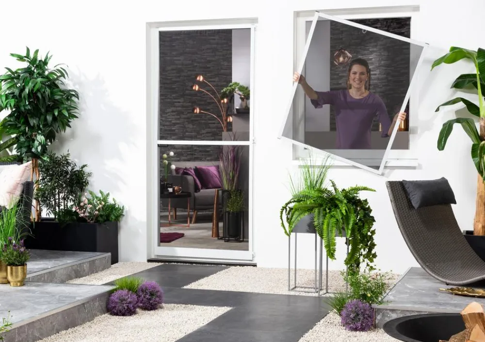 Hecht Fliegengitter Fenster mit Pollenschutz, ca B100/H120 cm Weiß Discount